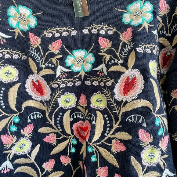 Aratta Silent Journey Embroidered Knit Sweater Size Medium - Picture 5 of 6